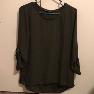 Forest green polyester blouse